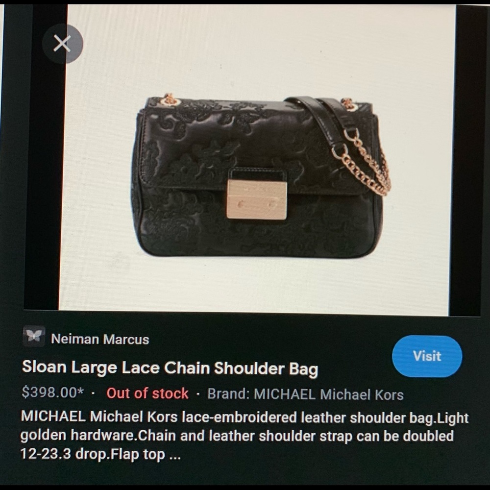Michael Kors Sloan Lace Leather Shoulder Bag - Picture 9 of 13